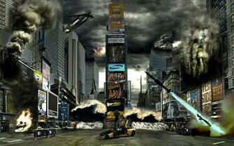 New York Times Square Street Houses Art Disaster Country
