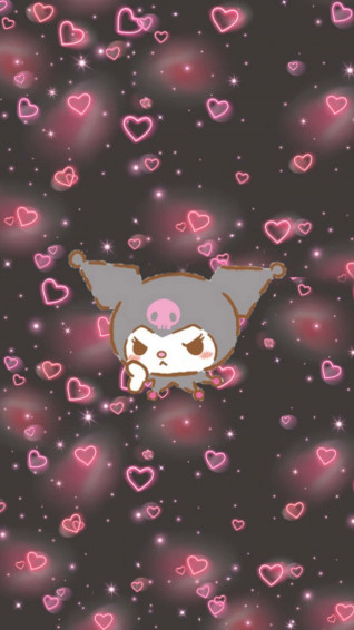 Kuromi iPhone Black Pink Wallpaper