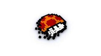 Pixelated Mario Mushroom Wallpaper