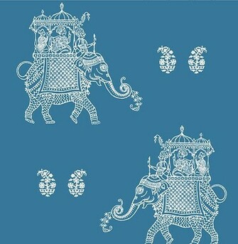 Ophelia Blue Elephant Wallpaper Boulevard