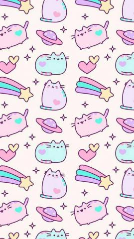 Pastel Pusheen Wallpaper By Bizzmarkie91 On