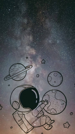 Cartoon Astronaut Wallpaper