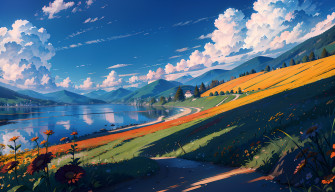 Anime Landscape HD Wallpaper And Background