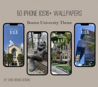 Vivid Orchid Designs Boston University Products Wallpaper