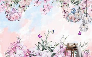 Amazon Murwall Floral Wallpaper Pink Blossom Wall Mural