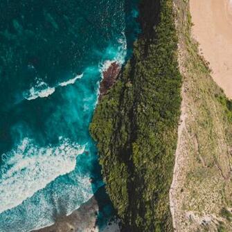 Wallpaper Ocean Island Aerial Surf