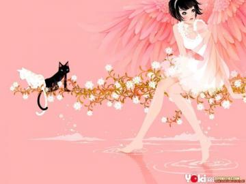 Little Angel With Her Kitty Art Id