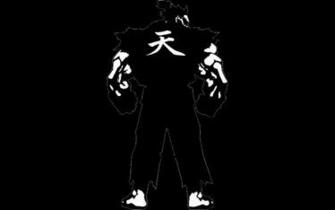 Akuma Branco No Preto Vetor
