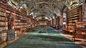Library Books Bookshelf Wallpaper