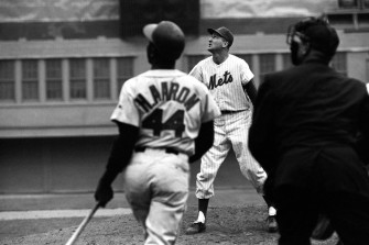 Hank Aaron Wearing Blue Suit Wallpaper