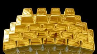 Gold Bullion Black Close Up General