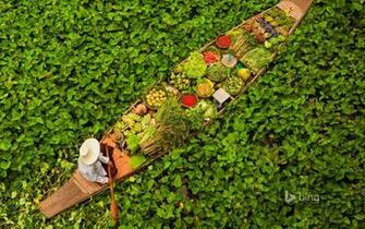 Bangkok Floating Market Thailand Boat Ship Wallpaper