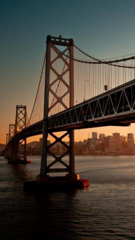 Downtown Bay Bridge Sa iPhone Wallpaper