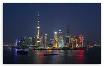 Shanghai China Skyline HD Wallpaper For Standard Fullscreen