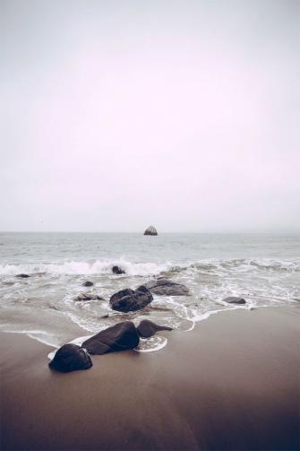 Peace Quiet And Rocks On Sea Side iPhone Wallpaper