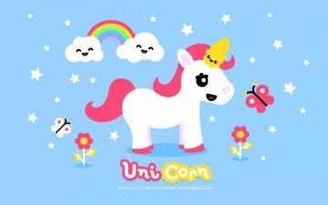 Fruity Cuties Wallpaper Cute Cartoon Unicorn