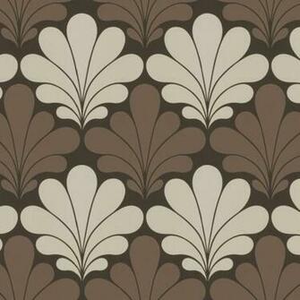 Akoya Art Deco Fan Mocha Cream Choc Wallpaper By Grandeco Galerie