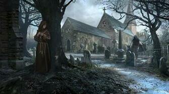 Wallpaper Church Graveyard Gothic Fantasy Rhysgriffiths