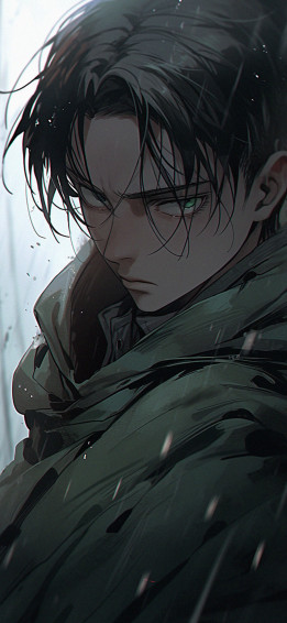 Levi Ackerman Under The Rain Art Wallpaper