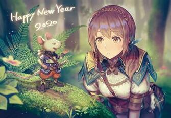 Happy New Year Anime Girl Wallpaper On