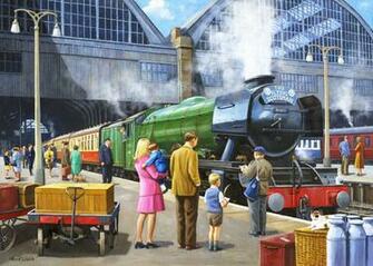 Flying Scotsman At Kings Cross Wall Mural Wallsauce Us