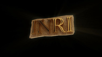 3d Loop Of Christian Symbol Letters Inri Motion Background