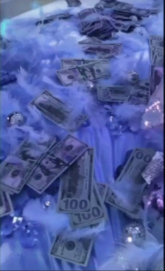 Blue Money Aesthetic Wall In Light