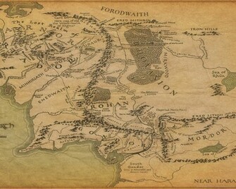 The Map Of Middle Earth Wallpaper