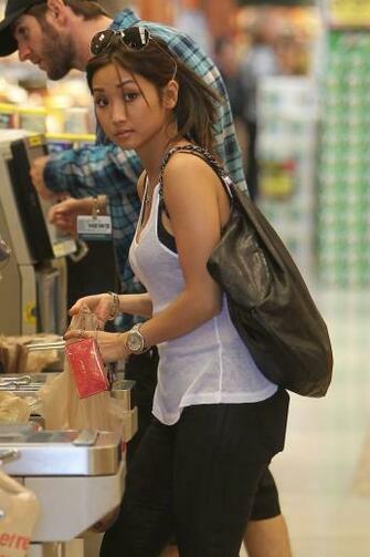 Brenda Song Wearing Bra Enhancing See Through Tank Top Candids In La