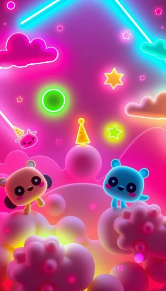 Aesthetic Cute Neon Wallpaper