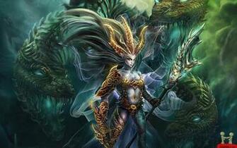 3d Strange Girl With Dragon Wallpaper E Entertainment
