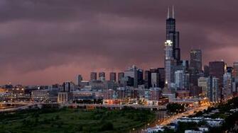 Wallpaper Chicago Evening City Buildings Skyscrapers 4k