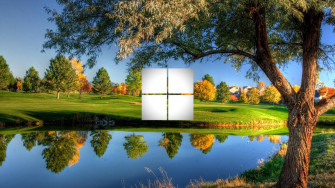 Windows Logo With Nature Wallpaper By Chaneric
