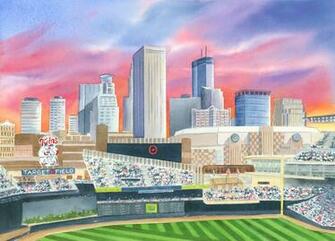 Target Field Wall Mural Contemporary Wallpaper