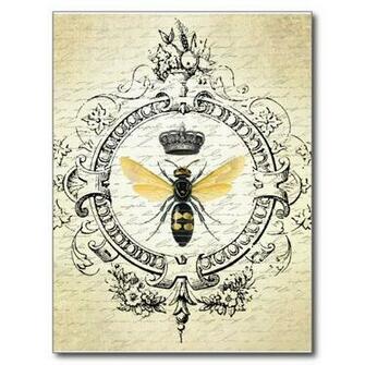 Vintage French Bee Postcard
