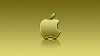 Gold Apple Logo Wallpaper
