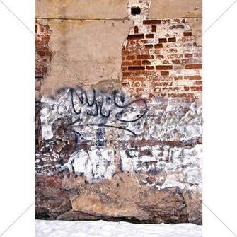 Old Brick Wall With Graffiti Gl Stock Image
