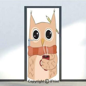 Amazon Modern Door Wall Mural Wallpaper Stickers Cute Owl