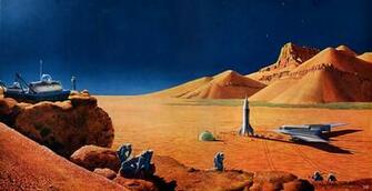 Paintings Mountains Landscapes Outer Space Futuristic Planets