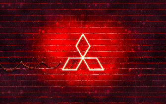 Mitsubishi Red Logo 4k Brickwall Cars