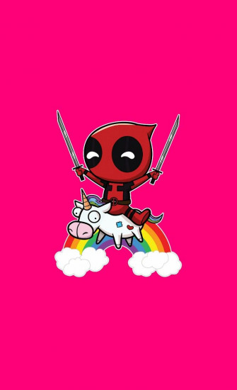 Deadpool And Unicorn Art iPhonewallpaper Lockscreen Drawing
