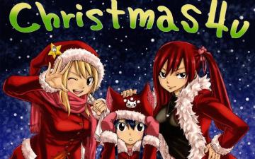 Fairy Tail Anime Christmas Wallpaper HD Background