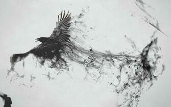 Crow Turning Into Smoke Wallpaper