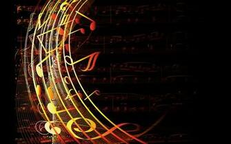 Swirl Music Notes Wallpaper