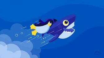 Black Penguin And Blue Shark Art Work Linux Tux