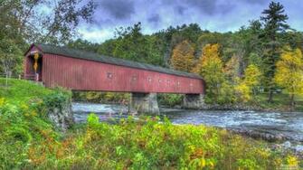 West Cornwall Covered Bridge Wallpaper Kicking Designs