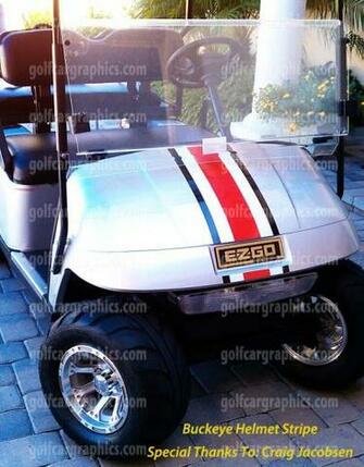 Golf Cart Ohio State Buckeye Helmet Stripe