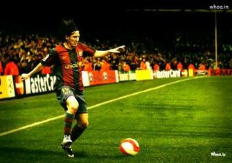 Argentina Superstar Footballer Lionel Messi Kick Football Wallpaper