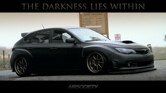 Wrx Sti Matte Black Work Emotion Bagged Air Suspension Wallpaper