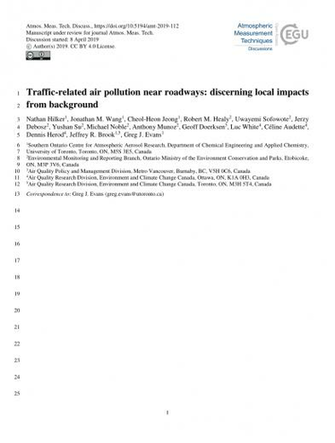 Pdf Traffic Related Air Pollution Near Roadways Discerning Local